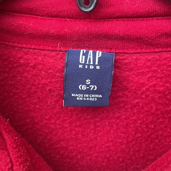 Relisted 2/16 Boys GAP Fleece Full Zip Jacket Small (6-7) Hoodie Red Sweatshirt - Picture 8 of 17